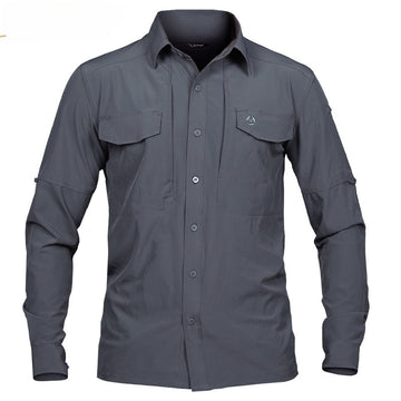 Men's Tactical Long Sleeve Shirt: Ultra-Thin, Breathable, Quick Dry, Multi-Pocket